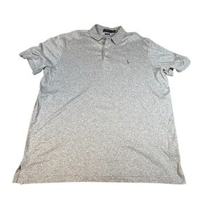 Polo Ralph Lauren Mens XL Custom fit Short Sleeve Polo Shirt Gray Brown Pony
